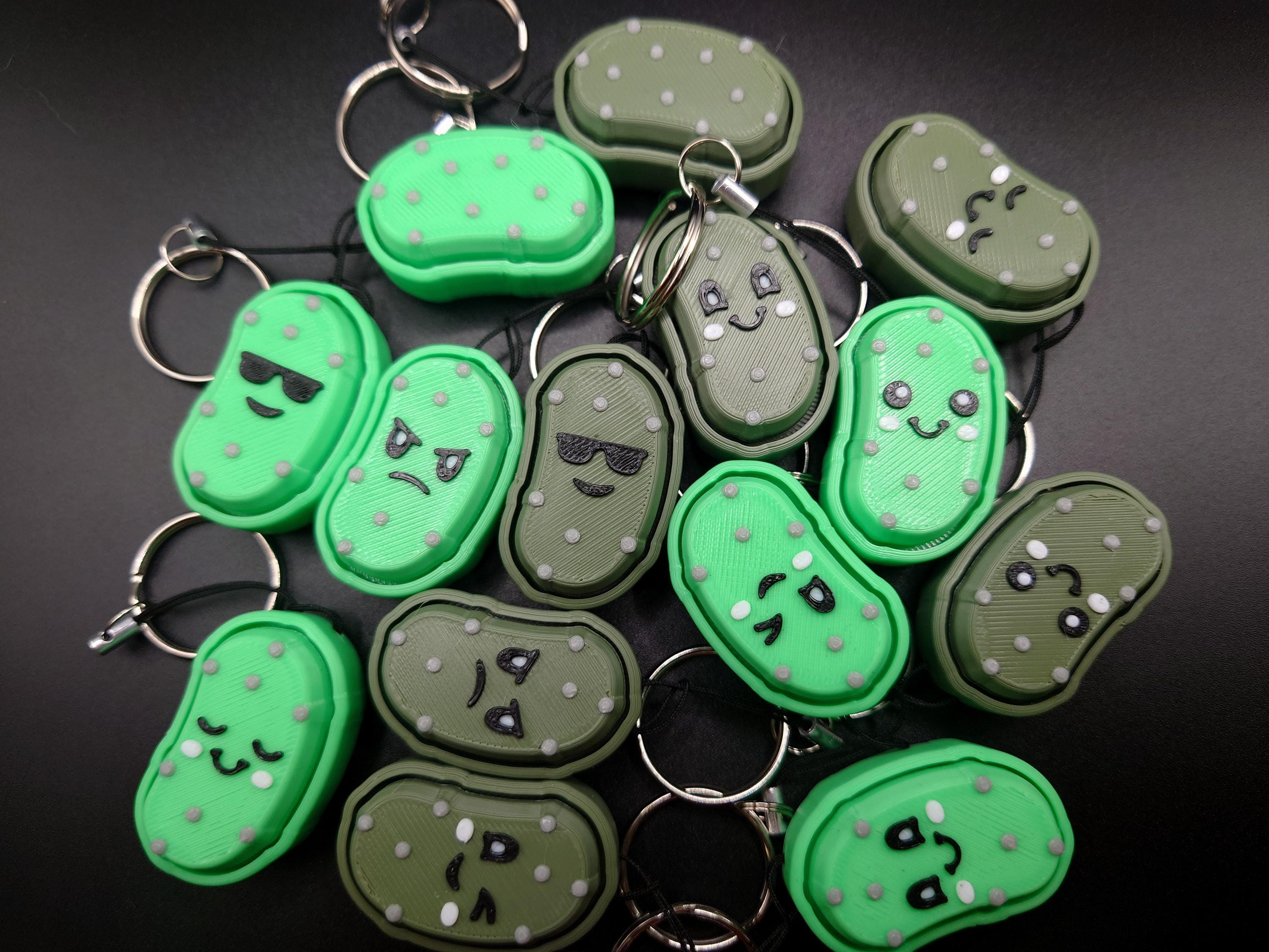 Clicky Pickle fidget toy - 3D Printed Keyboard switch Fidget Keyring