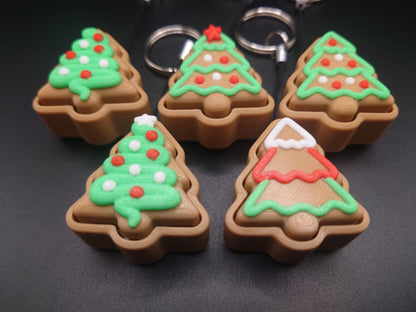 Clicky Christmas Tree Cookie - 3D Printed Keyboard switch Fidget Keyring