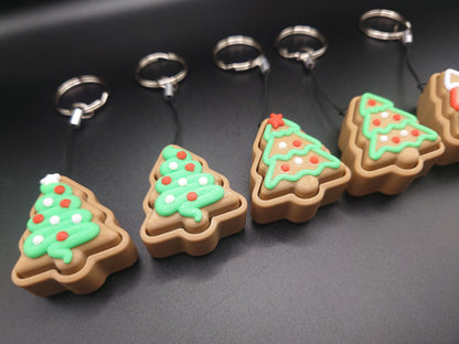 Clicky Christmas Tree Cookie - 3D Printed Keyboard switch Fidget Keyring