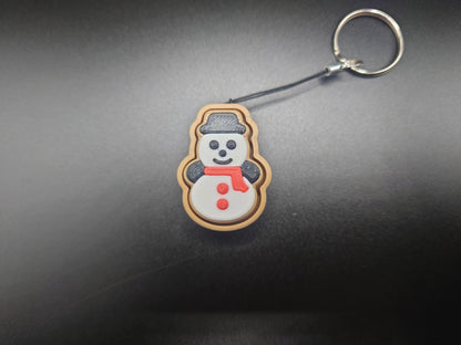 Clicky Snowman Cookie - 3D Printed Keyboard switch Fidget Keyring