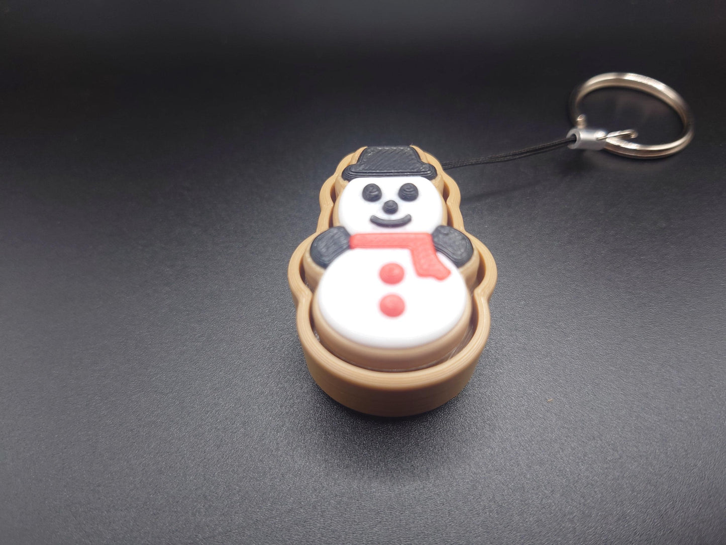 Clicky Snowman Cookie - 3D Printed Keyboard switch Fidget Keyring
