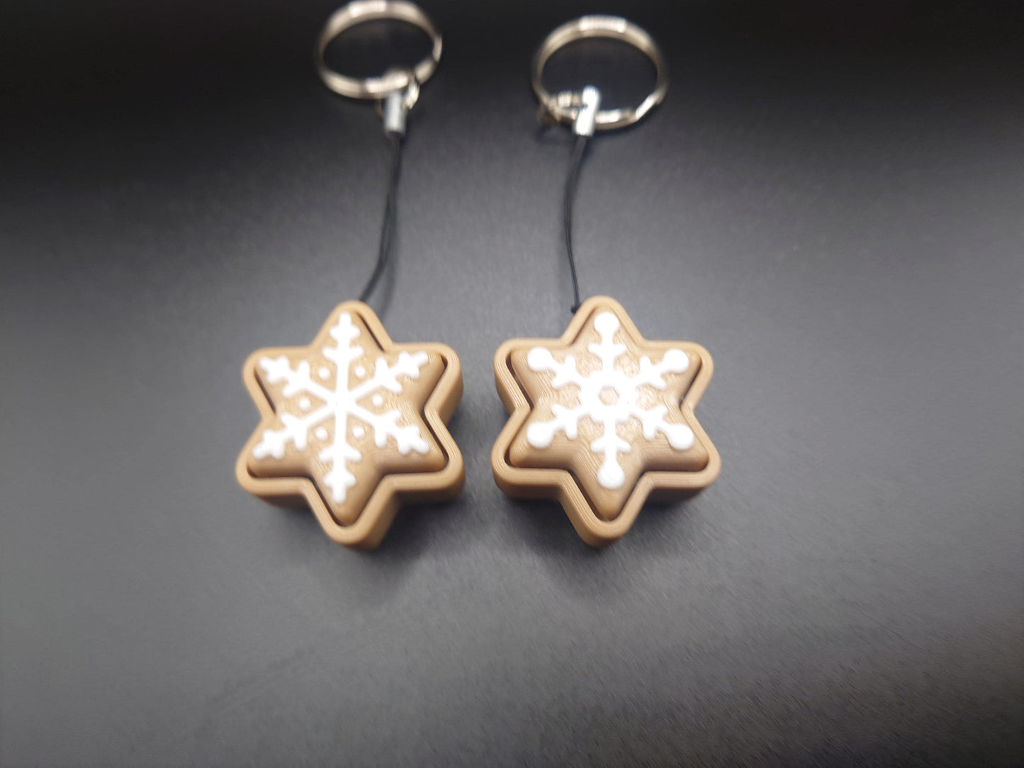 Clicky Snowflake Cookie - 3D Printed Keyboard switch Fidget Keyring