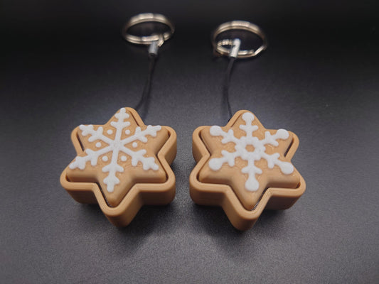Clicky Snowflake Cookie - 3D Printed Keyboard switch Fidget Keyring