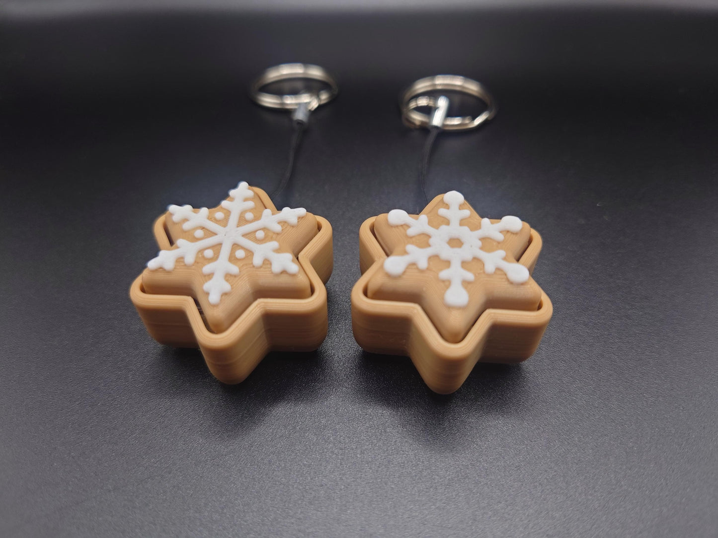 Clicky Snowflake Cookie - 3D Printed Keyboard switch Fidget Keyring