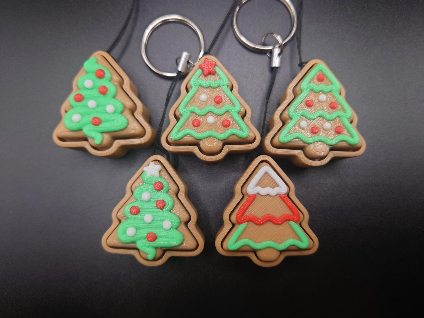 Clicky Christmas Tree Cookie - 3D Printed Keyboard switch Fidget Keyring