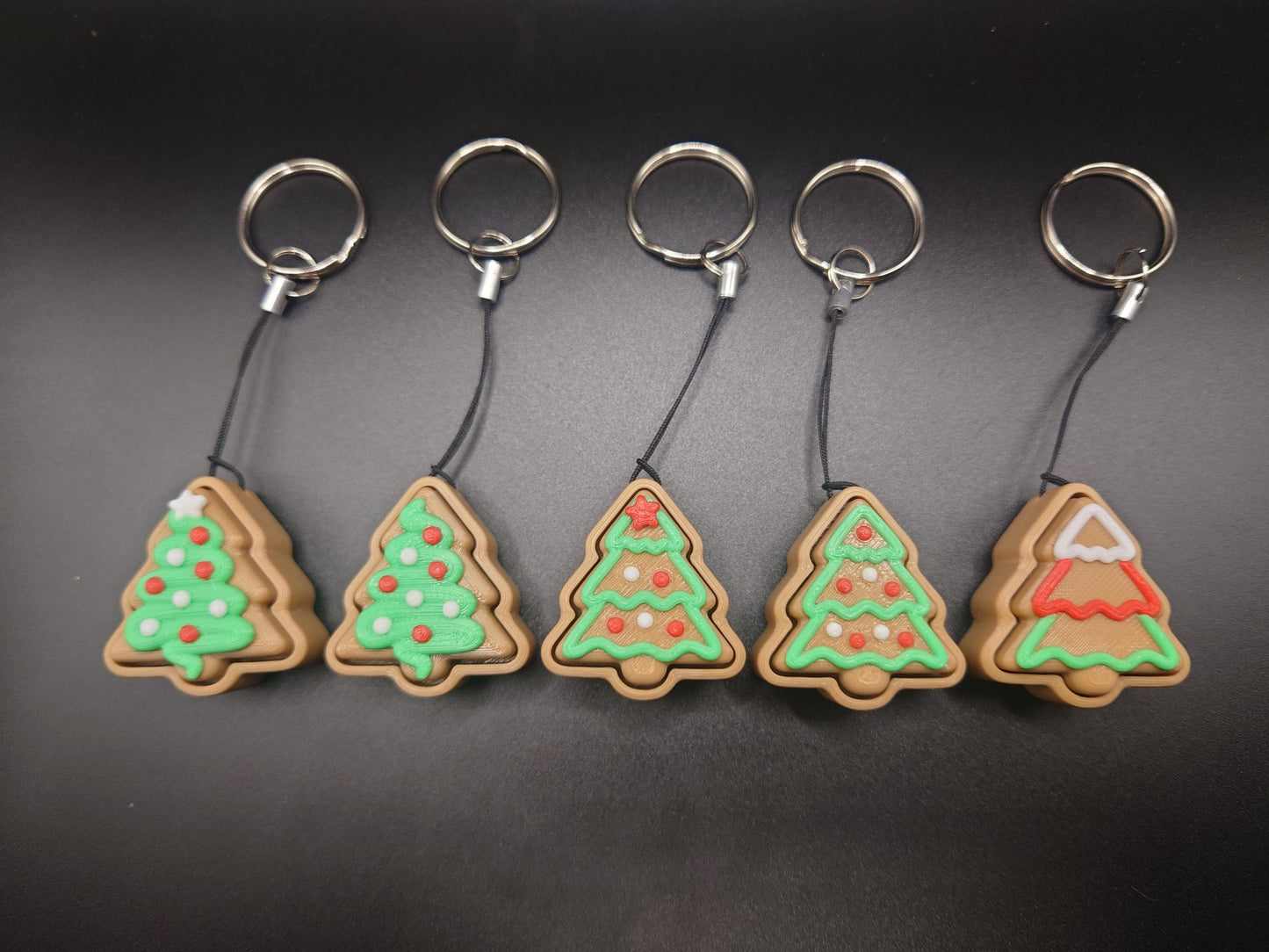 Clicky Christmas Tree Cookie - 3D Printed Keyboard switch Fidget Keyring