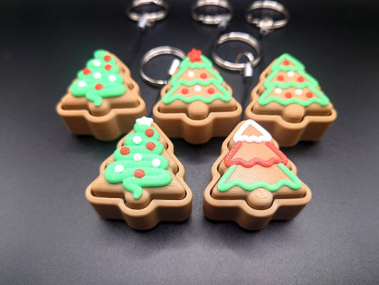 Clicky Christmas Tree Cookie - 3D Printed Keyboard switch Fidget Keyring