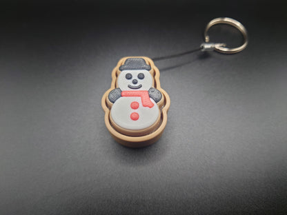 Clicky Snowman Cookie - 3D Printed Keyboard switch Fidget Keyring