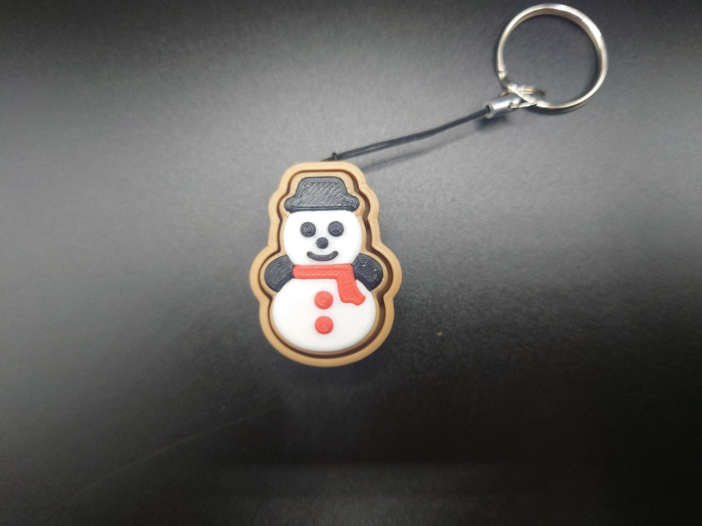 Clicky Snowman Cookie - 3D Printed Keyboard switch Fidget Keyring