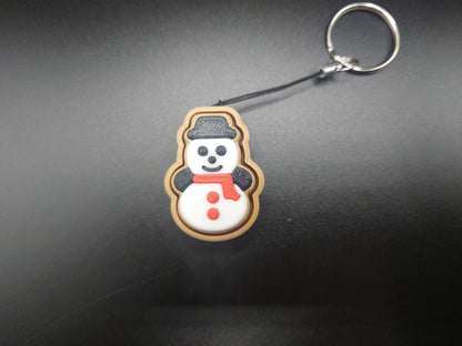 Clicky Snowman Cookie - 3D Printed Keyboard switch Fidget Keyring