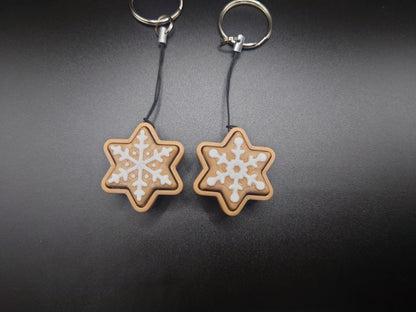 Clicky Snowflake Cookie - 3D Printed Keyboard switch Fidget Keyring