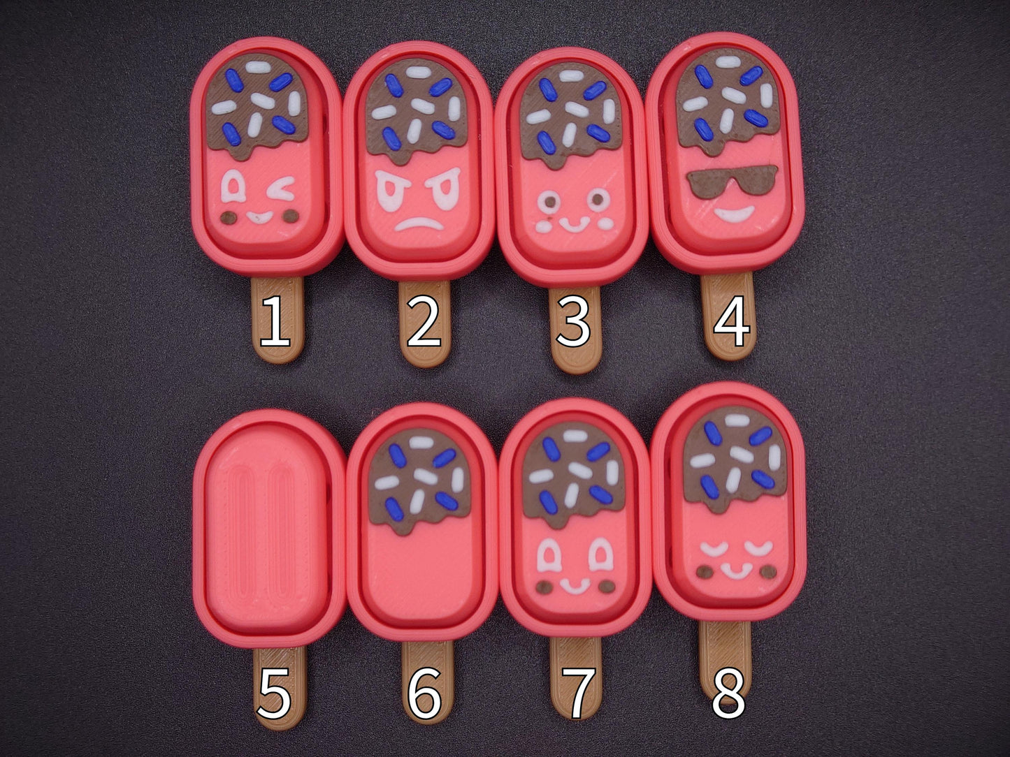 Clicky Ice Cream Popsicle  fidget toy - 3D Printed Keyboard switch Fidget Keyring